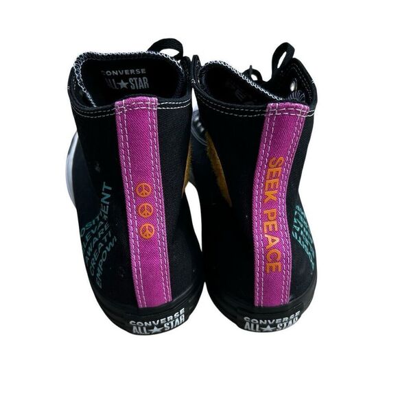 Converse Chuck Taylor All Star Seek Peace High Top Sneakers Men's 9 Black - Picture 4 of 7